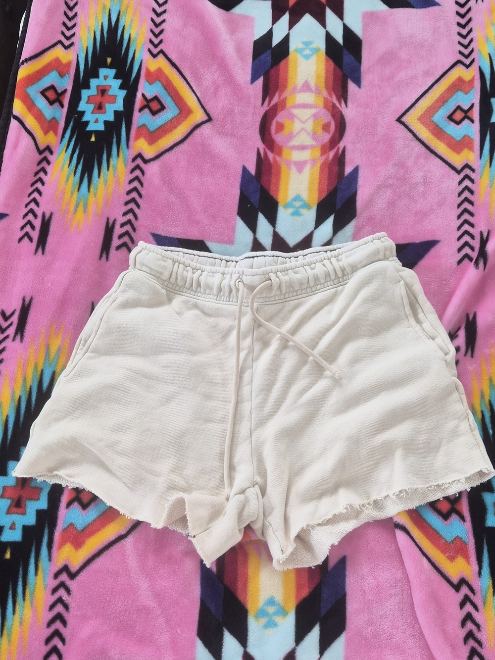 Cotton Citizen Cream Drawstring Athletic Shorts